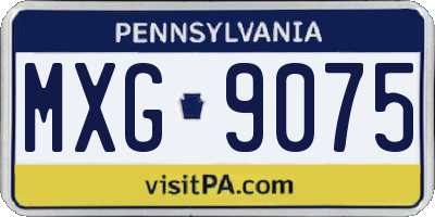 PA license plate MXG9075
