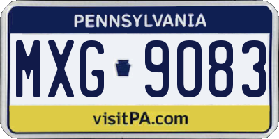 PA license plate MXG9083