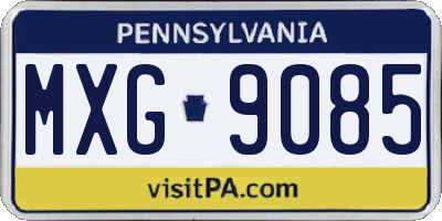 PA license plate MXG9085