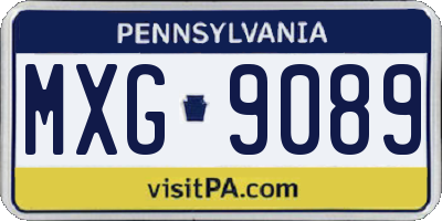 PA license plate MXG9089
