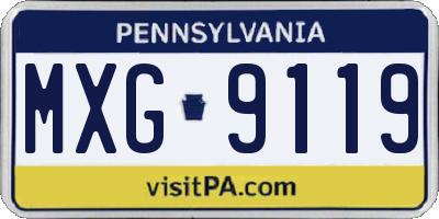 PA license plate MXG9119