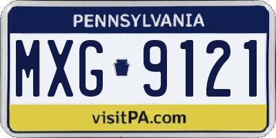 PA license plate MXG9121