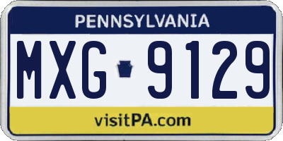 PA license plate MXG9129