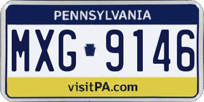 PA license plate MXG9146