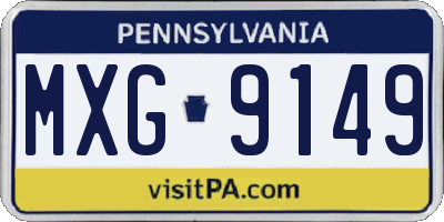 PA license plate MXG9149