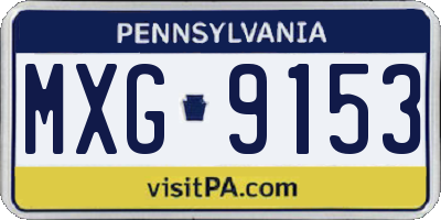 PA license plate MXG9153