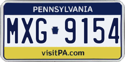 PA license plate MXG9154