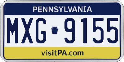 PA license plate MXG9155