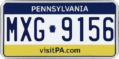 PA license plate MXG9156