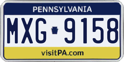 PA license plate MXG9158