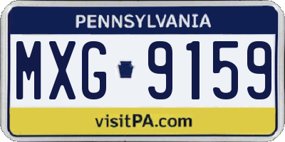 PA license plate MXG9159