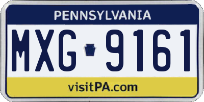 PA license plate MXG9161