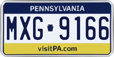 PA license plate MXG9166