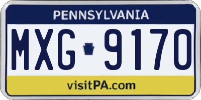PA license plate MXG9170