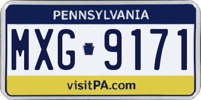 PA license plate MXG9171
