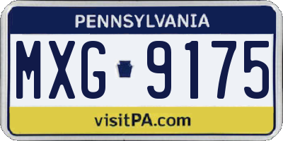 PA license plate MXG9175