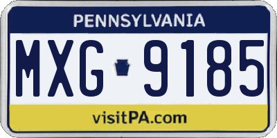 PA license plate MXG9185