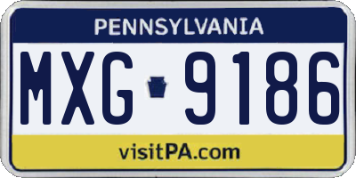 PA license plate MXG9186