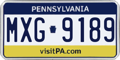 PA license plate MXG9189