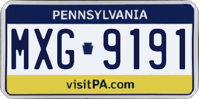 PA license plate MXG9191