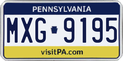 PA license plate MXG9195