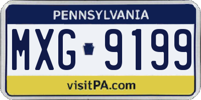 PA license plate MXG9199