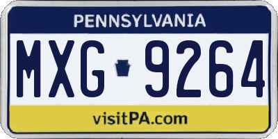 PA license plate MXG9264