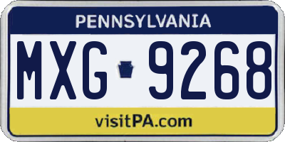 PA license plate MXG9268