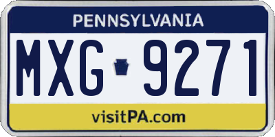 PA license plate MXG9271