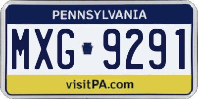PA license plate MXG9291