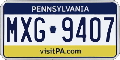 PA license plate MXG9407