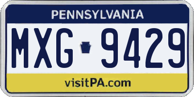 PA license plate MXG9429