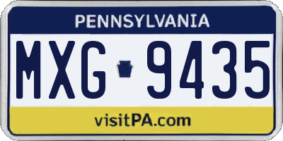 PA license plate MXG9435