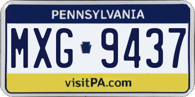 PA license plate MXG9437