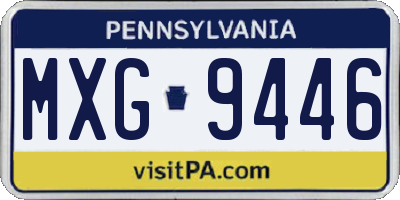 PA license plate MXG9446