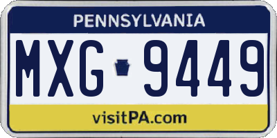 PA license plate MXG9449