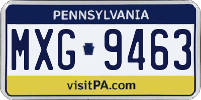 PA license plate MXG9463
