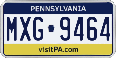 PA license plate MXG9464