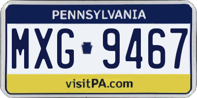 PA license plate MXG9467