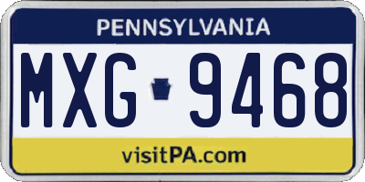 PA license plate MXG9468