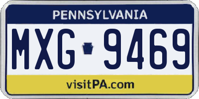 PA license plate MXG9469