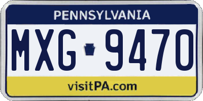 PA license plate MXG9470
