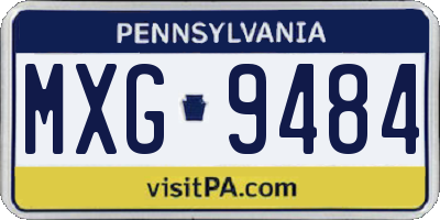 PA license plate MXG9484