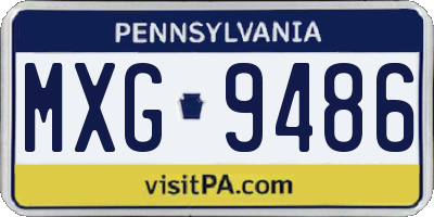 PA license plate MXG9486