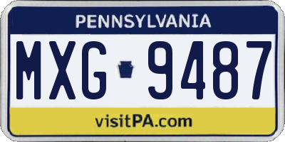 PA license plate MXG9487