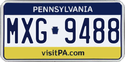 PA license plate MXG9488