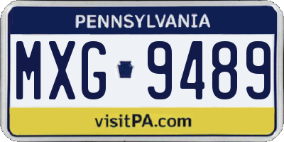 PA license plate MXG9489