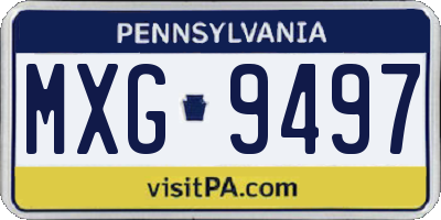 PA license plate MXG9497