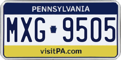 PA license plate MXG9505