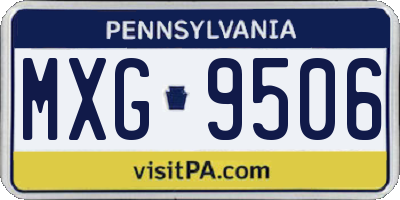 PA license plate MXG9506